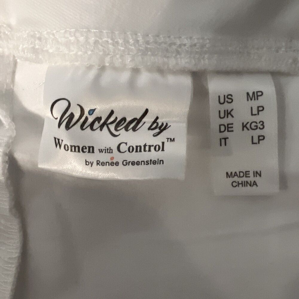 New Wicked by Women with Control Cotton Jersey Pleated White Skort  MP NWT‎ - Picture 6 of 6